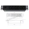 10" 1U 6-Way IEC C13 Horizontal PDU – Detachable Input, Unswitched
