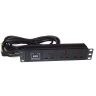 10" 1U 3-Way UK Horizontal PDU – Bracket Entry, Surge Protected
