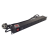 19" 1U 6-Way UK Horizontal PDU – Surge Protected