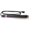 19" 1U 6-Way UK + 1-Way IEC C13 Horizontal PDU – 2m Captive Lead with IEC C14 Plug, 10 A Fused