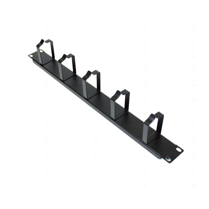 19" 1U 5 Ring Cable Management Bar