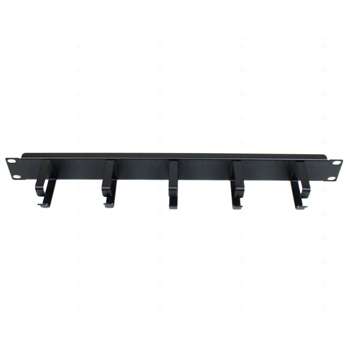 19" 1U 5 Ring Cable Management Bar