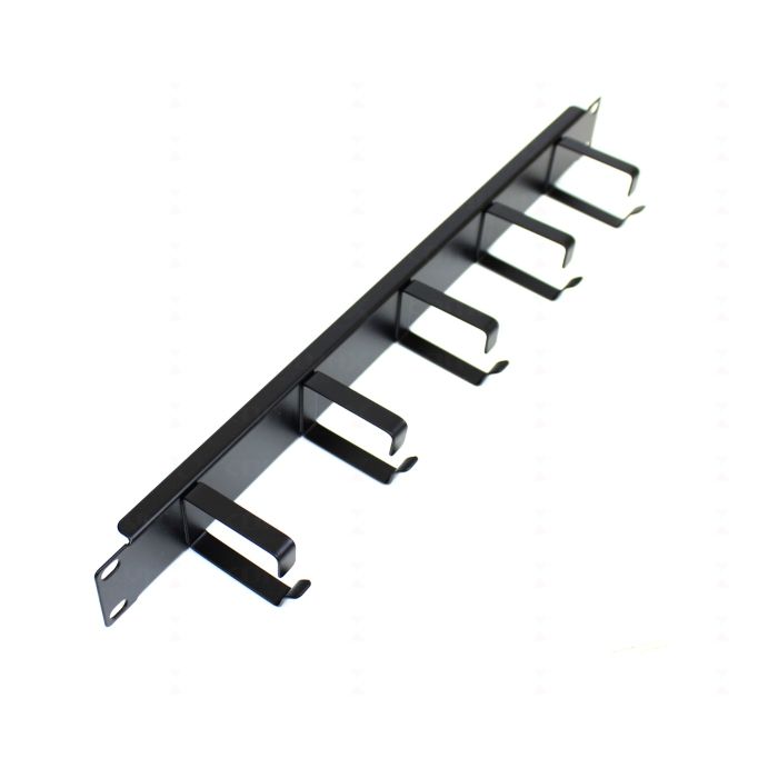 19" 1U 5 Ring Cable Management Bar