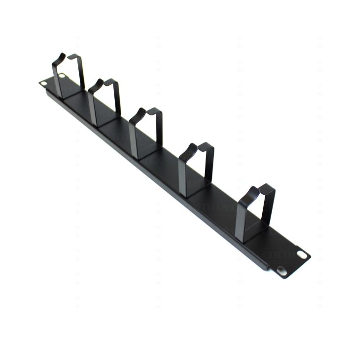 19" 1U 5 Ring Cable Management Bar
