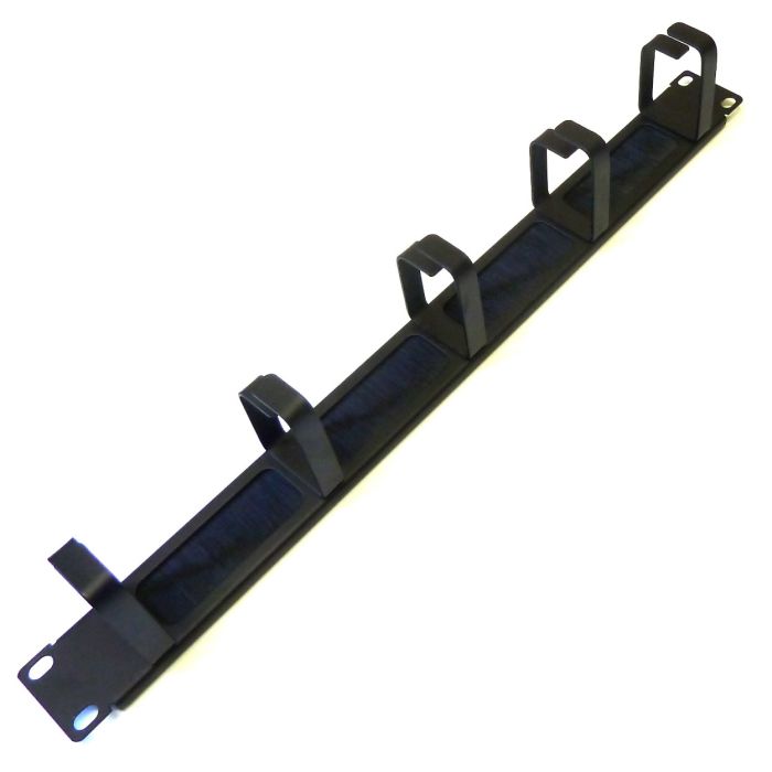 19" 1U Brush & Ring Cable Management Bar