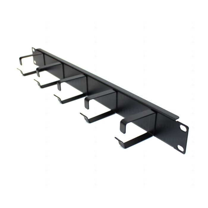 19" 1U 5 Ring Cable Management Bar