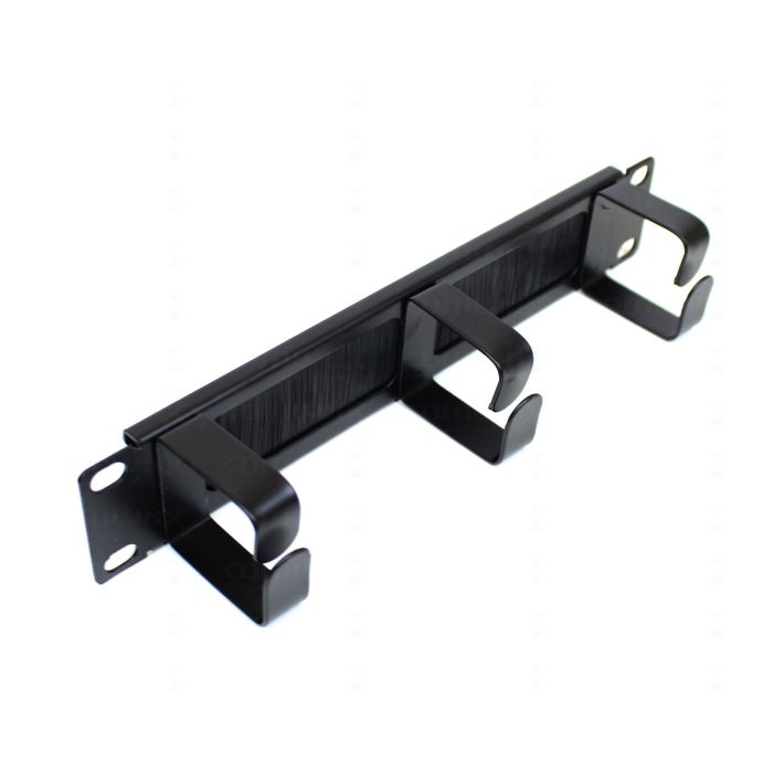 10" 1U Brush & Ring Cable Management Bar