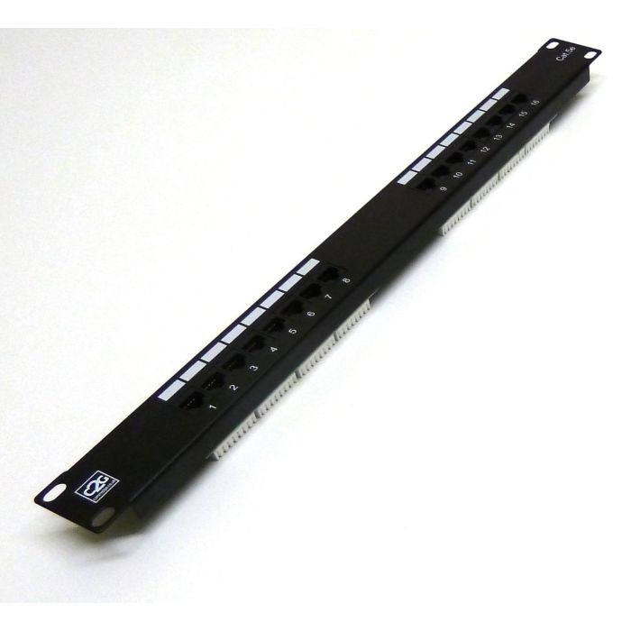 19" 1U 16 Port Cat6 Patch Panel