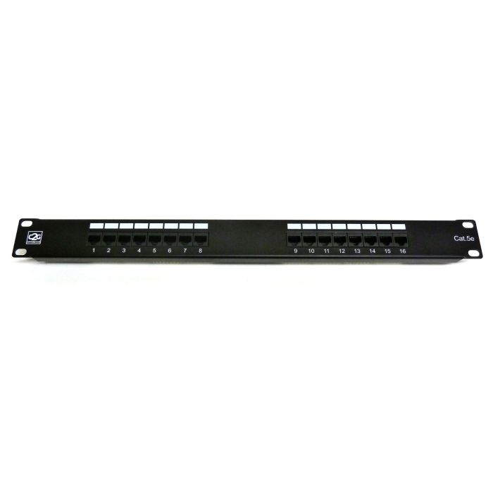 19" 1U 16 Port Cat6 Patch Panel