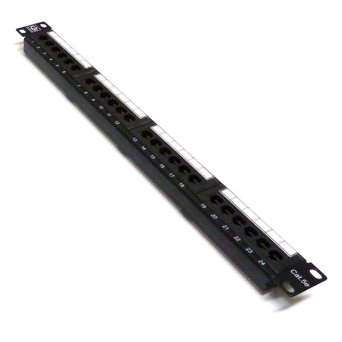 19" 1U 24 Port Cat5e Patch Panel
