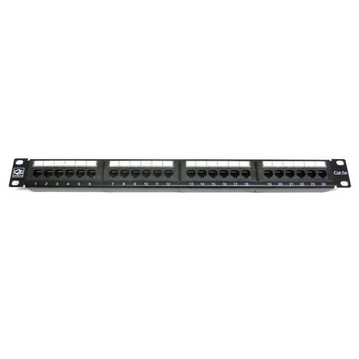 19" 1U 24 Port Cat5e Patch Panel