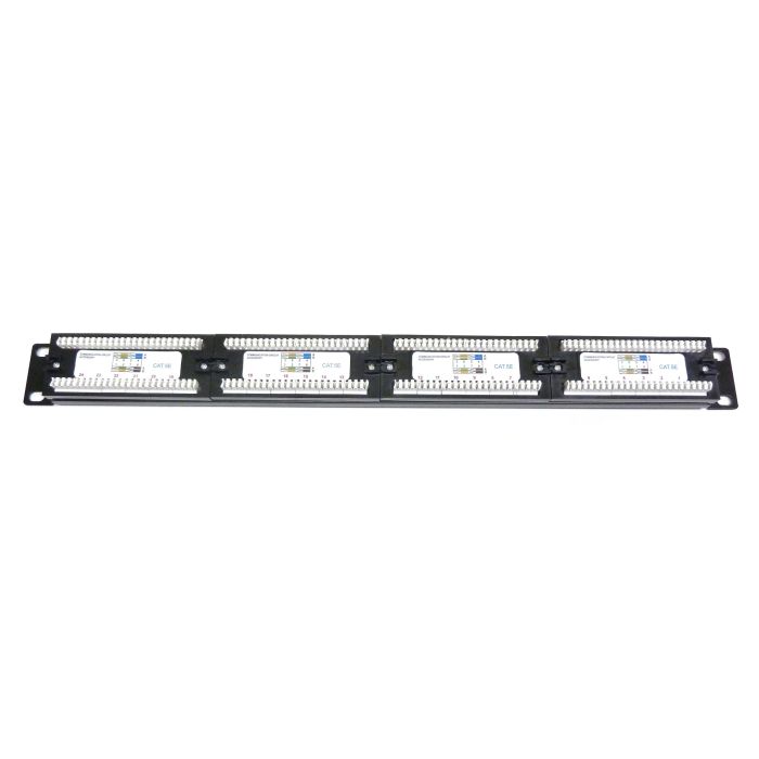 19" 1U 24 Port Cat5e Patch Panel