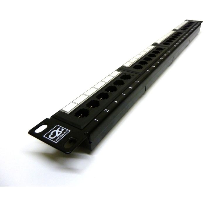 19" 1U 24 Port Cat5e Patch Panel