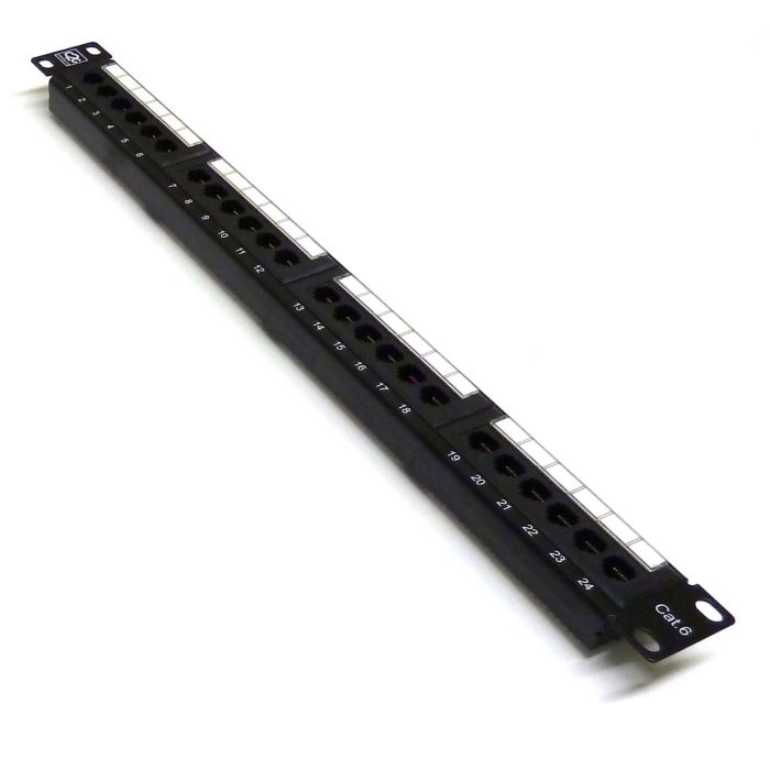 19" 1U 24 Port Cat6 Patch Panel