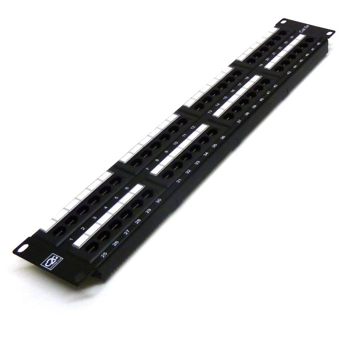 19" 2U 48 Port Cat5e Patch Panel