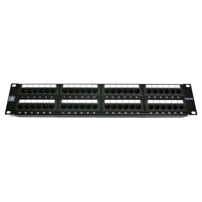19" 2U 48 Port Cat5e Patch Panel