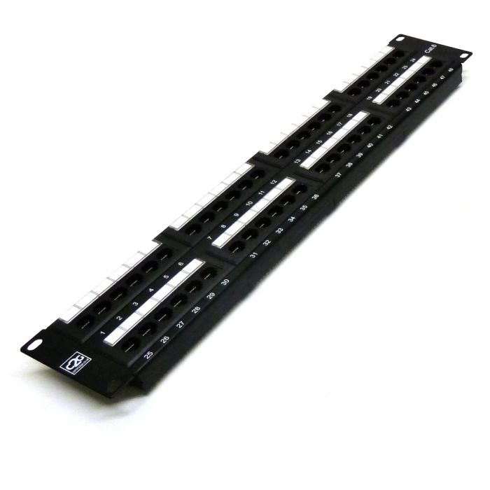 19" 2U 48 Port Cat6 Patch Panel