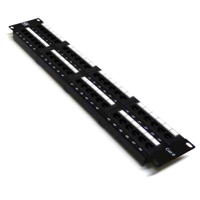 19" 2U 48 Port Cat6 Patch Panel