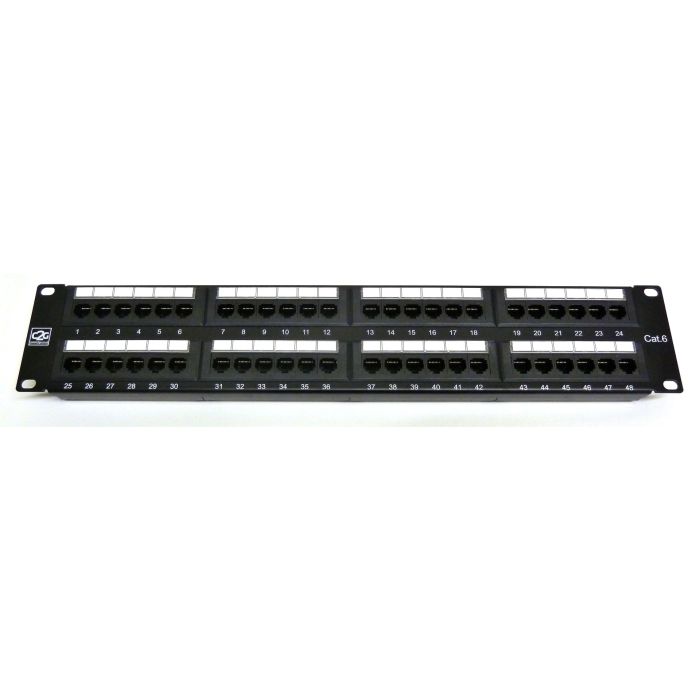 19" 2U 48 Port Cat6 Patch Panel