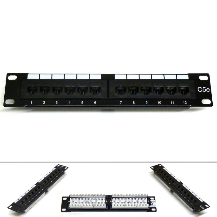 10" 1U 12 Port Cat5e Patch Panel