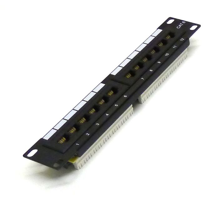 10" 1U 12 Port Cat6 Patch Panel