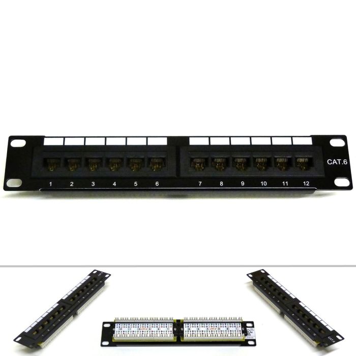 10" 1U 12 Port Cat6 Patch Panel