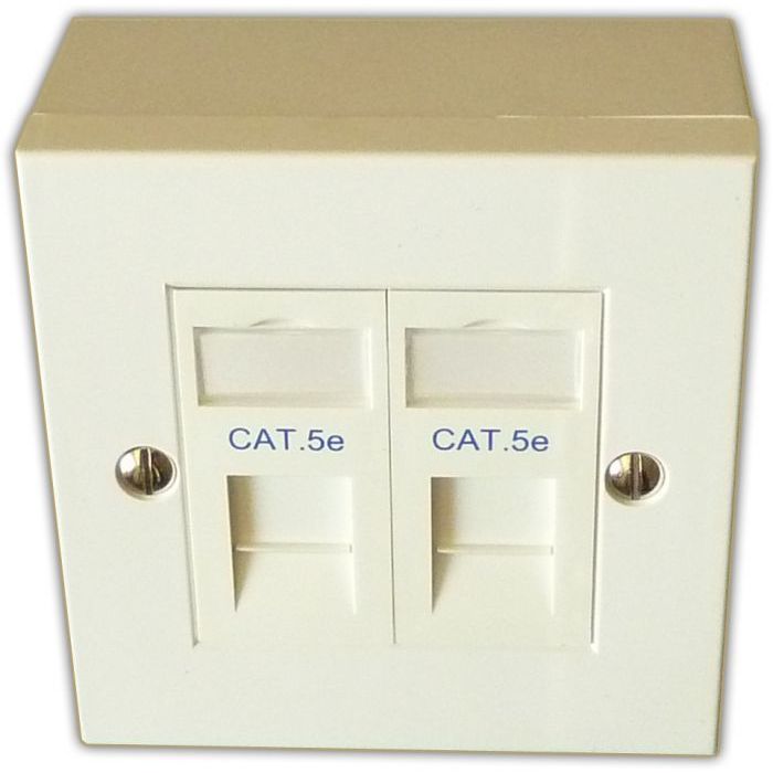 Cat5e 2-Way Data Outlet Kit with Backbox