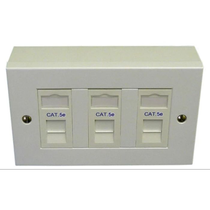 Cat5e 3-Way Data Outlet Kit with Backbox