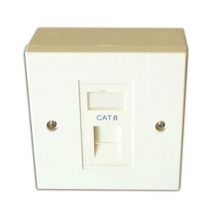 Cat6 1-Way Data Outlet Kit with Backbox