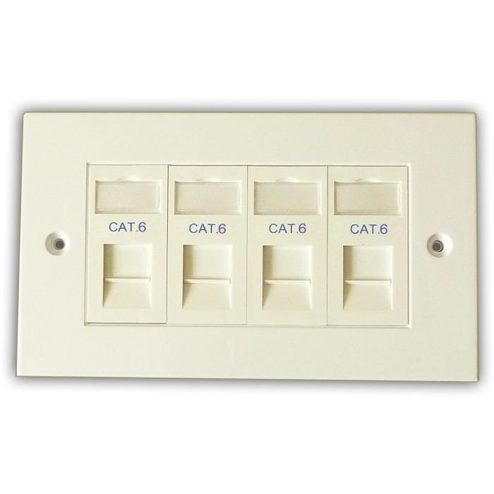 Cat6 4-Way Data Outlet Kit