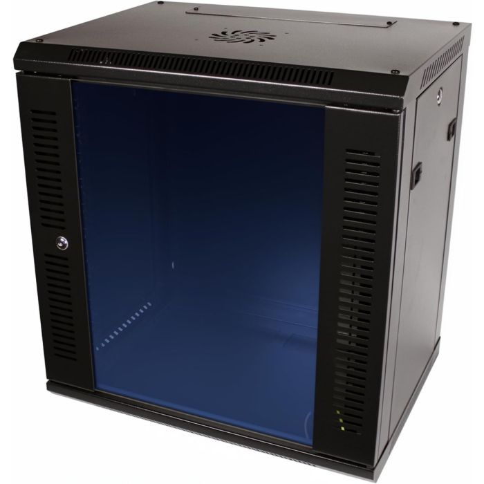12U 450mm Deep 19" P Series Data Cabinet - Black - Flat Packed