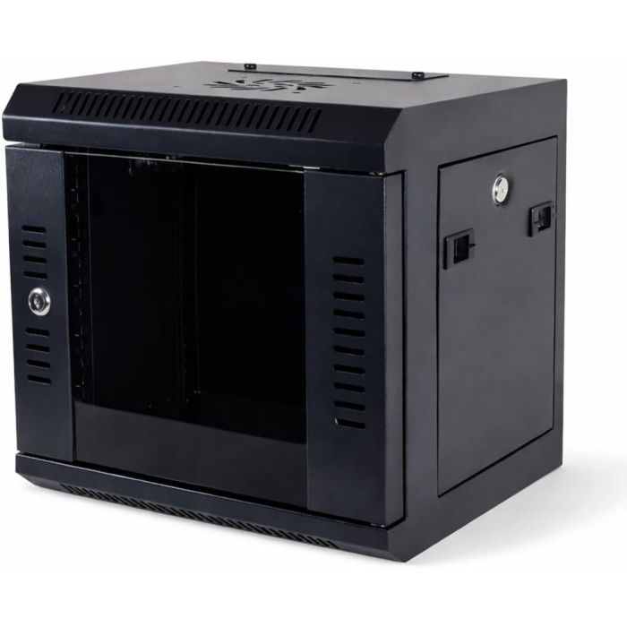 6U 300mm Deep 10" P Series Miniline Data Cabinet - Black - Ready Assembled