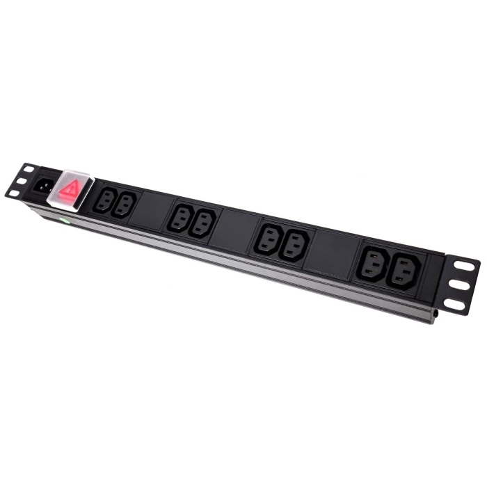 19" 1U 8-Way IEC C13 Horizontal PDU – Fused, Detachable Input