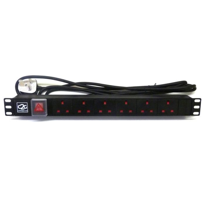 19" 1U 6-Way UK Horizontal PDU
