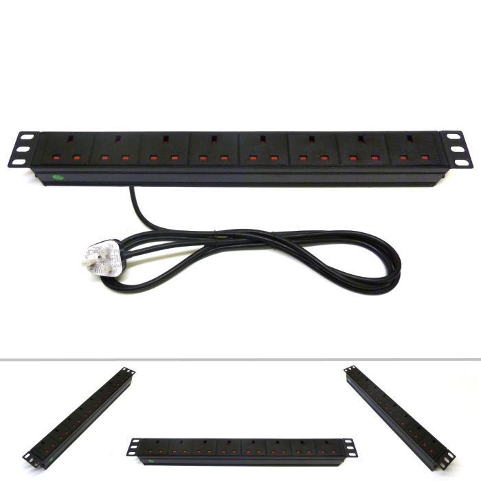 19" 1U 8-Way UK Horizontal PDU