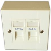 Cat5e 2-Way Data Outlet Kit with Backbox
