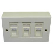 Cat5e 3-Way Data Outlet Kit with Backbox