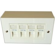 Cat6 4-Way Data Outlet Kit with Backbox