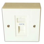 Cat6 1-Way Data Outlet Kit with Backbox