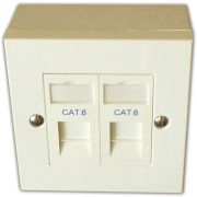 Cat6 2-Way Data Outlet Kit with Backbox