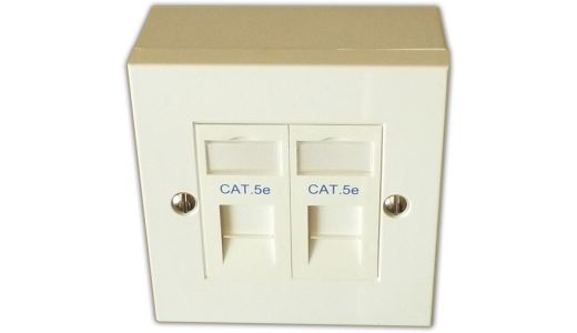 Cat5e 2-Way Data Outlet Kit with Backbox