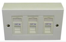 Cat5e 3-Way Data Outlet Kit with Backbox
