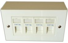 Cat5e 4-Way Data Outlet Kit with Backbox
