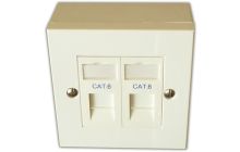 Cat6 2-Way Data Outlet Kit with Backbox
