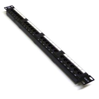 19" 1U 24 Port Cat6 Patch Panel