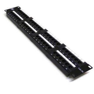 19" 2U 48 Port Cat5e Patch Panel