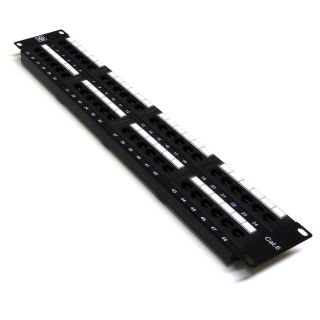 19" 2U 48 Port Cat6 Patch Panel