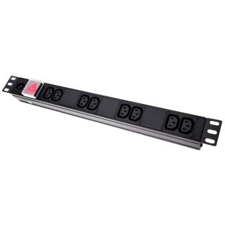19" 1U 8-Way IEC C13 Horizontal PDU – Fused, Detachable Input