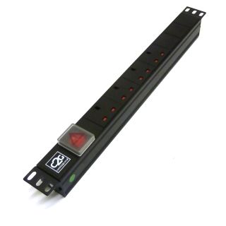 19" 1U 4-Way UK Horizontal PDU