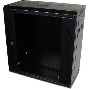 12U 300mm Deep 19" P Series Data Cabinet - Black - Ready Assembled